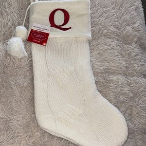 St. Nicholas Square White and Red Holiday Stocking